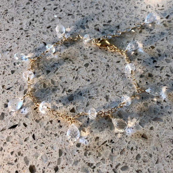 White Topaz Gold Filled Bracelet - Picture 3 of 8